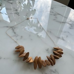 Handmade wooden statement necklace made by local artist
